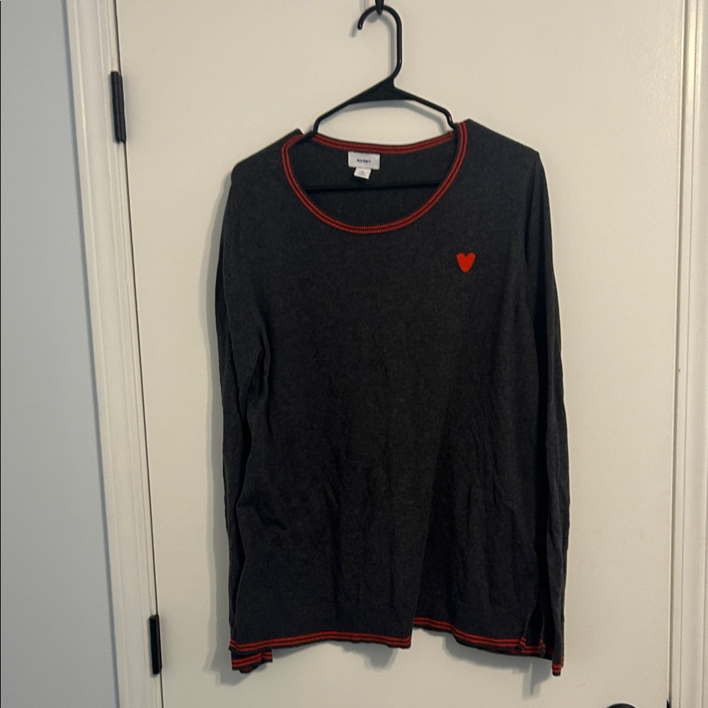 Old Navy Gray Sweater with Orange Stripe